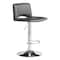 Armen Living Thierry Adjustable Swivel Gray Faux Leather with Walnut Back and Chrome Bar Stool LCTHBAWAGR - alternate 1